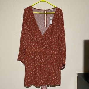 Floral long sleeve romper